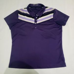Nike ladies golf shirt. Purple with chevron stripes.